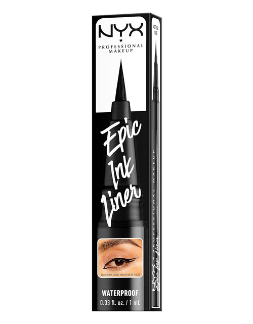 Load image into Gallery viewer, NYX PROFESSIONAL MAKEUP Epic Ink Liner, Waterproof Liquid Eyeliner - Black, Vegan Formula
