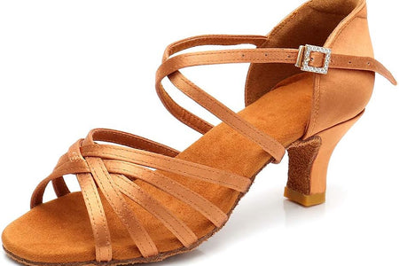 Women'S Latin Dance Shoes Satin Professional Ballroom Salsa Practice Performance Dance Shoes