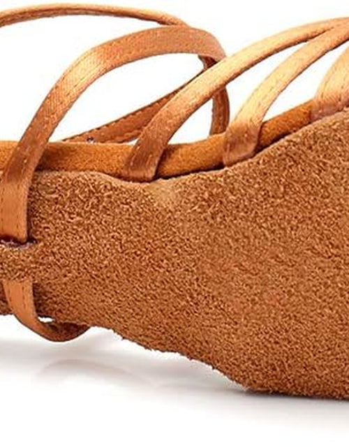 Load image into Gallery viewer, Women'S Latin Dance Shoes Satin Professional Ballroom Salsa Practice Performance Dance Shoes
