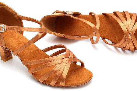 Women'S Latin Dance Shoes Satin Professional Ballroom Salsa Practice Performance Dance Shoes