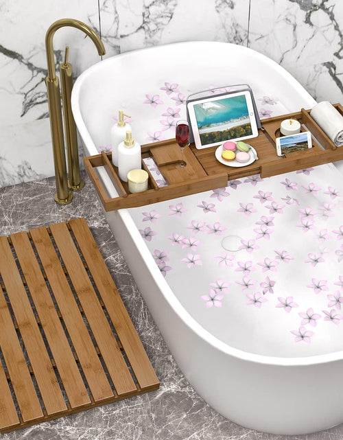 Load image into Gallery viewer, Bathtub Caddy Tray Expandable Bamboo Bath Tub Tray for Luxury Bath with Book Holder Free Soap Dish Brown
