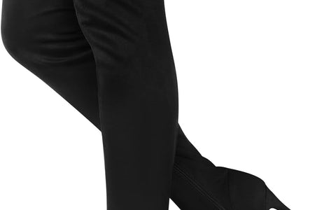 Thigh High Boots for Women Pointed Toe Stiletto over the Knee Boot Suede Side Zipper High Heel Boots