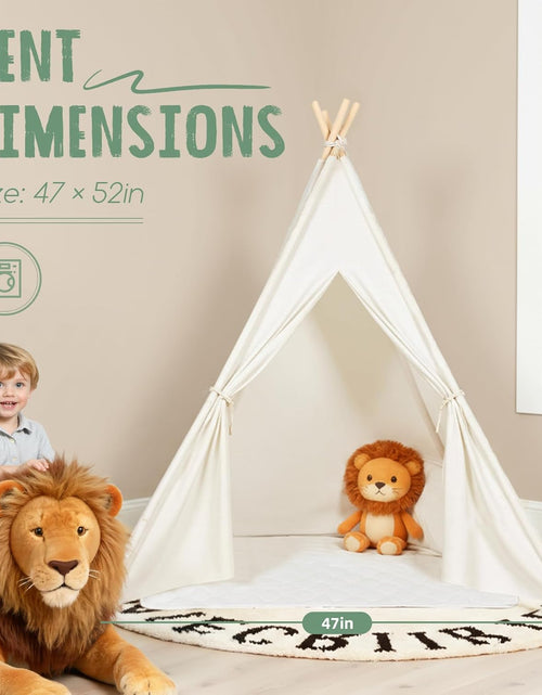 Load image into Gallery viewer, Teepee Tent for Kids with Carry Case, Natural Cotton Canvas Teepee Play Tent, Toys for Girls/Boys Indoor &amp; Outdoor Playing
